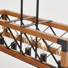 Lanny Pine Wood 5 Light Pendant